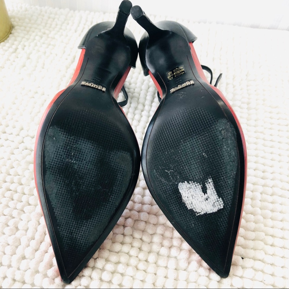 Schutz pumps color block red and black leather 9 B - Picture 7 of 8